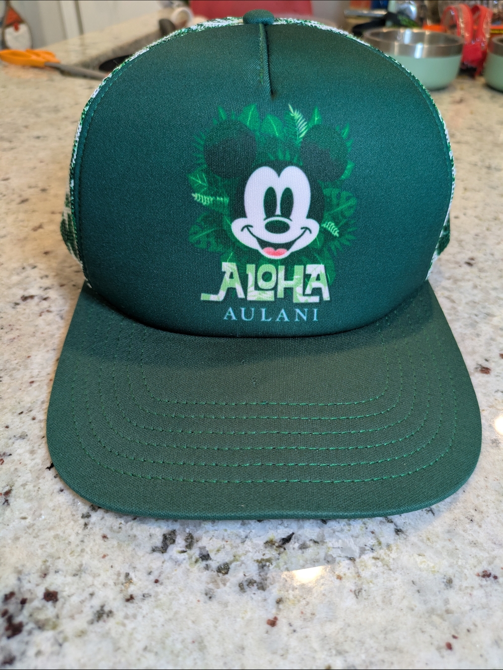 Disney Aulani Hawaii Hat Mickey Mouse Aloha Trucker Snapback Green Resort - Picture 9 of 9